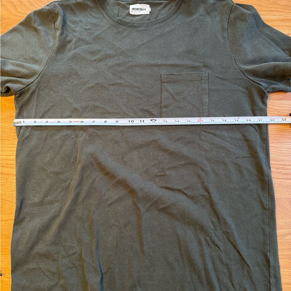 Taylor stitch heavy bag tee cypress dark green large 42